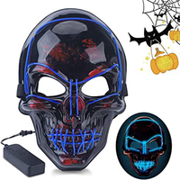 Halloween LED Masque Fluorescent Glowing Mask Masque de lumière froide Party EL Masque Light Up Masks Glow In Dark