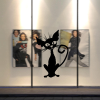Halloween Magic Cat Sticker Adhésif en PVC amovible Wall Sticker Terror Halloween Décorations