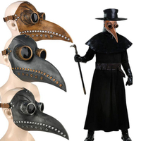 Halloween médiéval Steampunk peste médecin oiseau masque Latex Punk Cosplay masques Long nez bec adulte Halloween événem