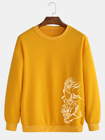 Halloween Mens Design Abstrait Imprimé Squelette Pull À Manches Longues Sweatshirts