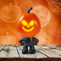 Halloween Pumpkin Projection Lamp Night Light Gift Ornament Pumpkin Statue for Centerpieces Bookshelf Bedroom Office Liv