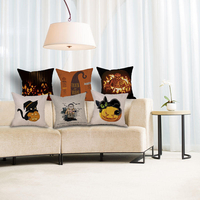 Halloween Soft Housse en forme de citrouille Housse en coton Linge de coussin Coussin Housse de siège Décoration de foye