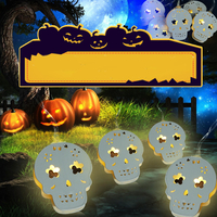 Halloween squelette blanc chaud Colorful LED guirlande lumineuse lampe de vacances en plein air décoration prop