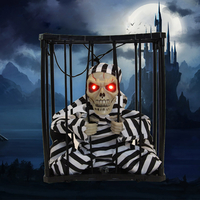 Halloween suspendu prison Cage prisonnier fantôme squelette lueur yeux fantôme sons décoration