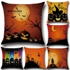 Halloween Terror Housse en forme de citrouille Housse en coton Linge de litière Coussin Coussin Housse Décoration intéri