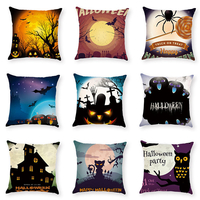 Halloween Terror Pumpkin Bat Owl Pattern Oreiller Coton Coton Coton Coussin Coussin