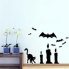 HalloweenChauve-SourisChatBougieDIYSticker Mural Amovible PVC Fonds Décran Vinyle Art