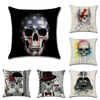 Halloween Horrible Crâne Motif Taie Doreiller En Lin En Coton Jeter Taie Doreiller Siège Canapé Housse De Cous