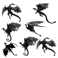 Halloween Spooky 3D Ptérosaure Mur Verre Fenêtre Mur Autocollant Parti Décoration 7pcs