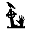 Hallowen Grave Skull Hand Showcase Glass Window Decor Wall Sticker Party House Décoration à la maison Creative Decal DIY