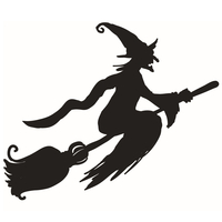 Hallowen Witch Broom Showcase Décoration de décoration en verre Décoration murale Maison de fête Décoration de maison Dé