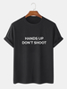Hands Up Slogan Shirts 100% Coton T-shirts manches courtes T-shirts