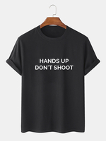 Hands Up Slogan Shirts 100% Coton T-shirts manches courtes T-shirts