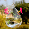 Haning Vase en verre en forme de goutte deau Double trous bouteille maison jardin décoration de fête de mariage