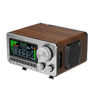 HanRongDa HRD-802 Wooden bluetooth Speaker Multi-band Radio Dual Speaker Portable Radio with VA Display Screen Dual 52mm
