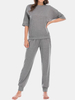 Haut à manches 3/4 décontracté confortable pour femmes et ensembles de pyjama à culotte longue