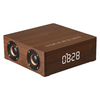 Haut-parleur bluetooth en bois portable 12W 4 haut-parleur réveil colonne daffichage haut-parleur stéréo 3D