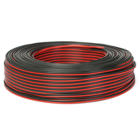 Haut-parleur de haut-parleur de câble audio de 100m 2 x de 0.50mm filant le noir / rouge HiFi / moto de voiture