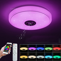 Haut-parleur de musique moderne plafond 48W 36LED Bluetooth encastré lampe