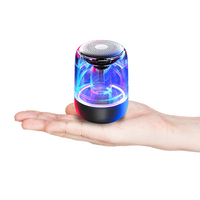 Haut-parleur stéréo sans fil de conception transparente Respiration LED Carte son Bluetooth 5.0 TF & entrée audio AUX Pr