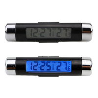 Haute 2 en 1 Numérique LCD Écran Daffichage Hygromètre Thermomètre De Voiture Horloge De Voiture Style Styling Rétr