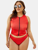Hauts à dos nageur zippés à lavant avec bas de bikini taille moyenne