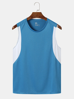 Hauts de sport sans manches à séchage rapide Bloc de couleur pour hommes