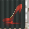 Hauts talons rouges noir imperméable Rideau de douche doublure en polyester tissu rideau de salle de bains et 12 crochet