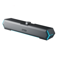 Havit M19 Computer Speaker bluetooth Soundbar Dual 52mm Speakers Dual Bass Diaphragm RGB Light 3.5mm Wired Knob-type Des