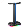 Havit TH650 RGB support de casque de jeu double support de cintre de casque avec support de téléphone et 2 chargeur USB