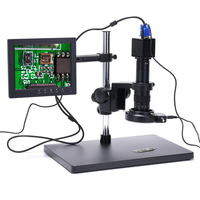 HAYEAR 720P 1080P VGA caméra de microscope vidéo numérique industrielle + objectif de monture 180X C + 56 LED anneau lum