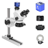 HAYEAR 7X-45X Binocular Stereo Microscope Magnifier Stand 2K Microscope Camera For Phone Repair Soldering