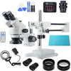 HAYEAR Double support de flèche Zoom Simul Microscope stéréo trinoculaire focal + caméra industrielle USB 16MP 4K HDMI p