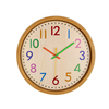 HC-40 Grain de bois à temps précis décoratif Colorful Horloge murale suspendue à quartz silencieux