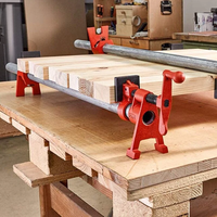 Heavy-Duty 1/2 3/4 Wood Gluing Pipe Clamp Cast Iron Pipe Clamp with Protective Cap for Metalworking / Woodworking / Fr