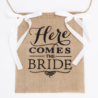Here Comes the Bride Wedding Banner Party Burlap Bunting Garland Décorations de photomaton