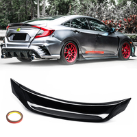Highkick Duckbill Trunk Car Wing Spoiler Noir Brillant Pour 16-19 Honda Civic Berline V3