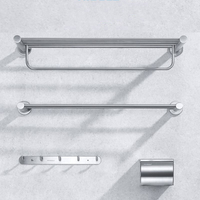 Higold Double Pole Porte-serviettes Porte-papier hygiénique Récipient Étanche En Acier Inoxydable Salle De Bains Ensembl