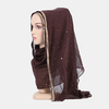 Hijab écharpe en mousseline de soie longues écharpes perlées