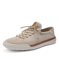 Hommes de couture à la main en cuir de porc confortable antidérapant à lacets chaussures de conduite décontractées