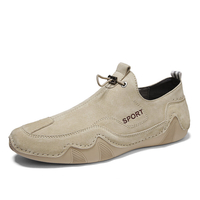 Hommes de points serrés en cuir de porc confortable antidérapant Soft sans lacet chaussures de conduite décontractées