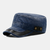 Hommes Denim Broderie Outdoor Casual Respirant Militaire Chapeau Chapeau Plat Chapeau