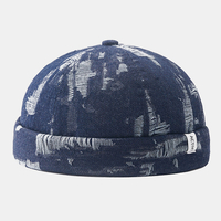 Hommes Denim Make-old Hole Street Hip-hop Brimless Beanie Landlord Cap Skull Cap