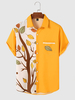 Hommes Dessin animé Tree Print Front Buttons Soft Chemises décontractées respirantes