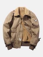 Hommes dhiver 100% coton grandes poches coupe-vent épaissis manteaux confortables