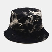 Hommes Double face tie-dye coton Graffiti peinture à lencre crème solaire rue tendance chapeau de pêcheur chapeau d