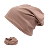Hommes double usage coton bonnet tricoté décontracté couleur unie automne écharpe