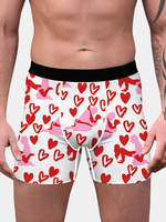 Hommes Drôle Allover Graffiti Heat Pint U Convexe Respirant Boxer Slip Taille Moyenne Sous-Vêtements
