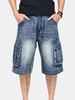 Hommes dété Big Pockets Jeans Loose Street Skateboard Denims Shorts