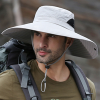 Hommes large bord 14CM pêche en plein air escalade UV Protection pare-soleil imperméable respirant seau chapeau